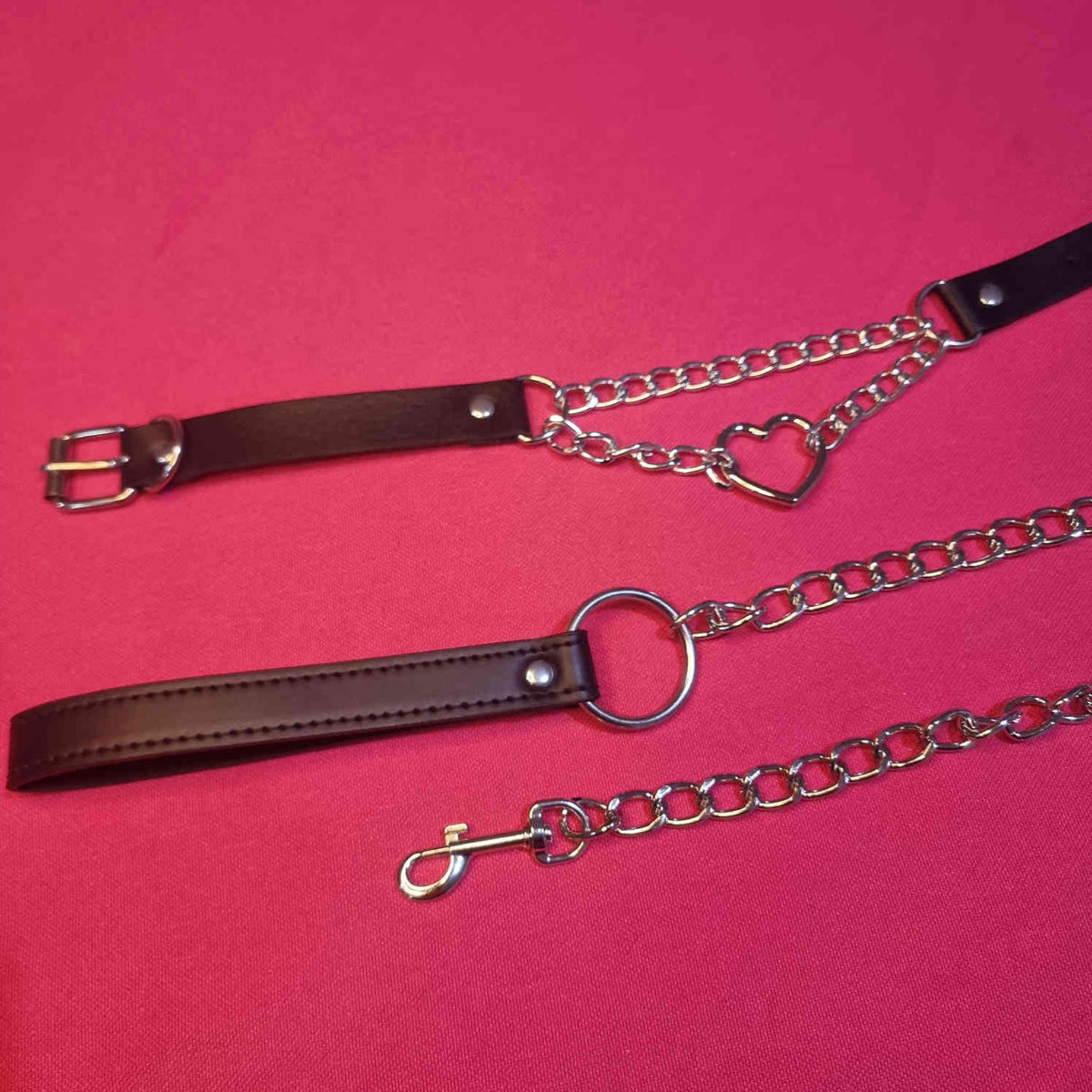 Choke Chain Collar and Leash ~ in Black