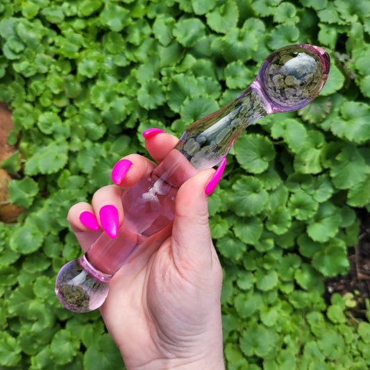 Pink blown glass wand
