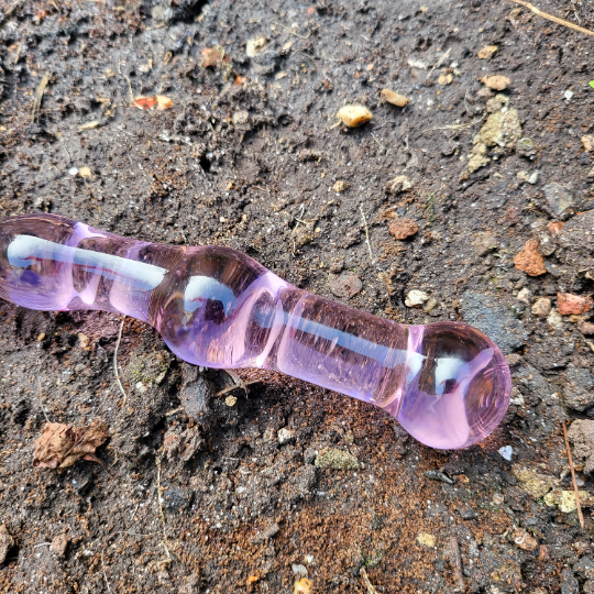 Pink blown glass wand