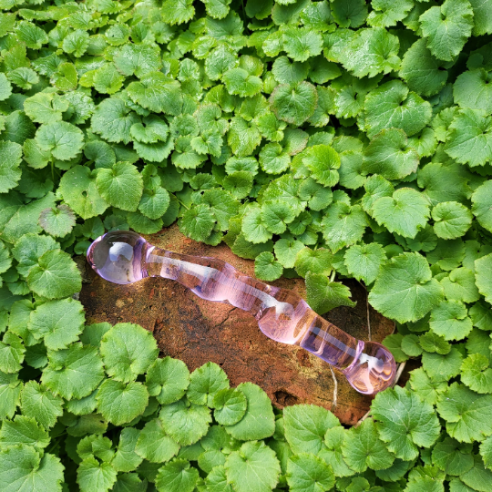 Pink blown glass wand