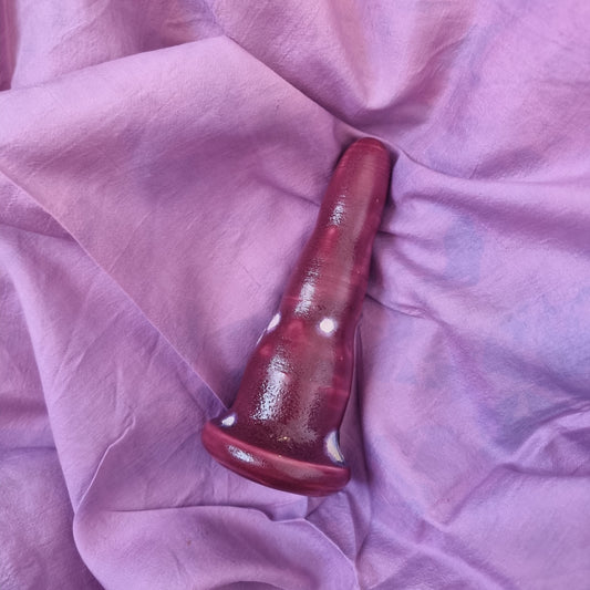 Ceramic Dildo in Burgundy and Cream Crystals ~ anal, dildo, sex toy, adult