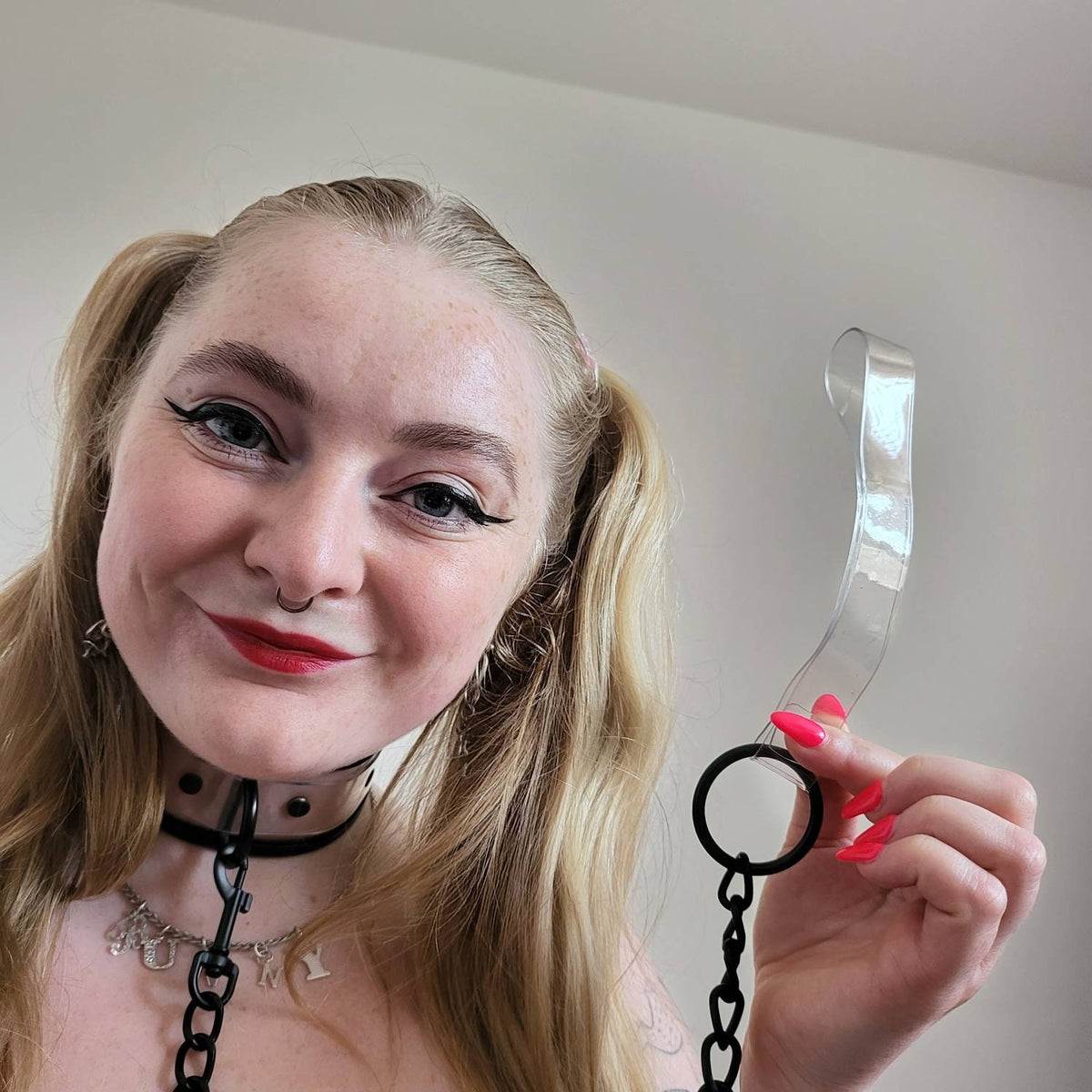 Pvc collar with black trim / bdsm, kink, kinky, restraint, collar, vegan, pvc, punk